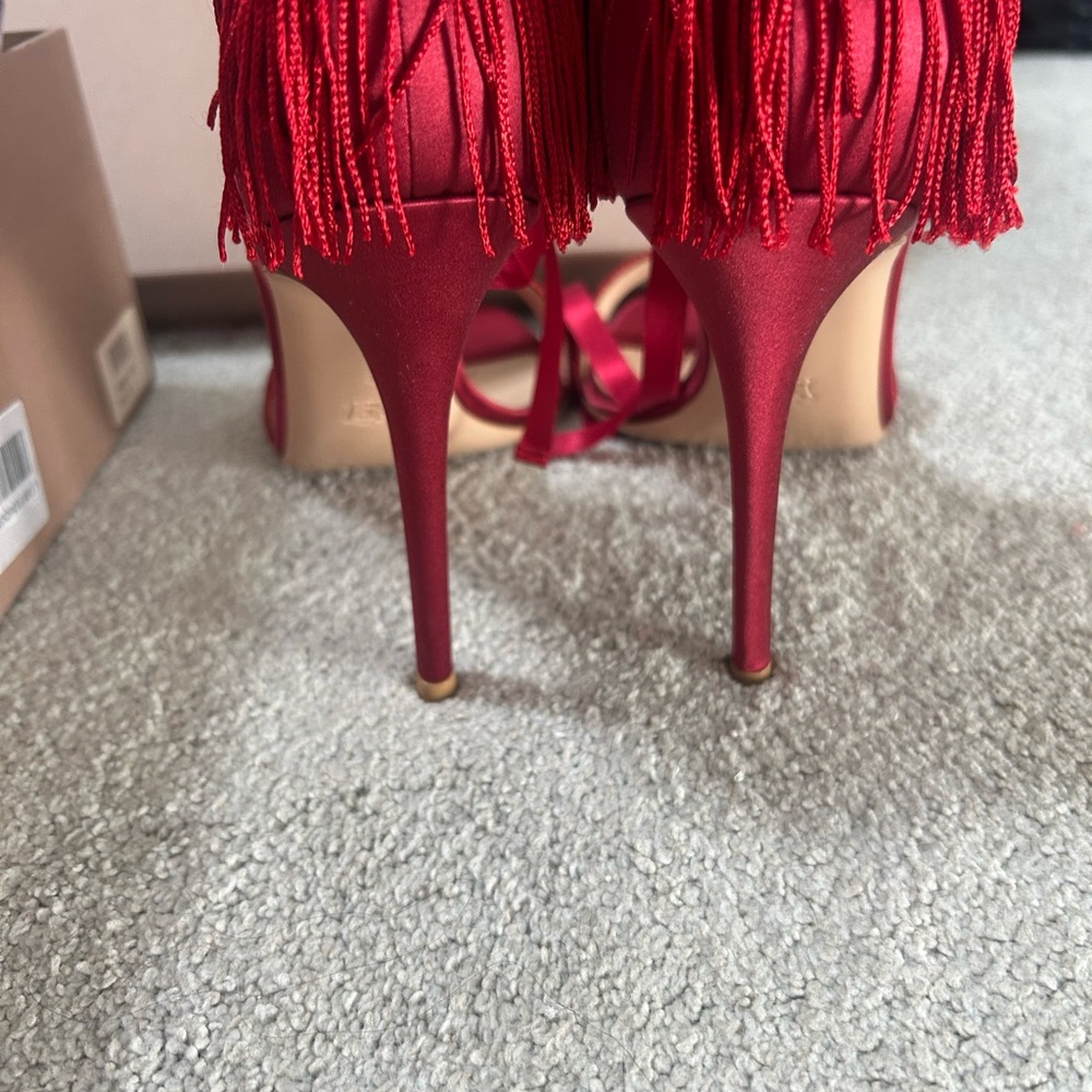 Giuseppe Zanotti Red Fringe Heels size 40 - Picture 2 of 5